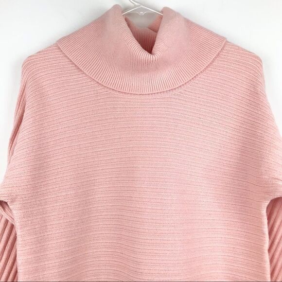 Philosophy Strawberry Pink Horizontal Knit Stripe Turtleneck Sweater - Picture 2 of 12